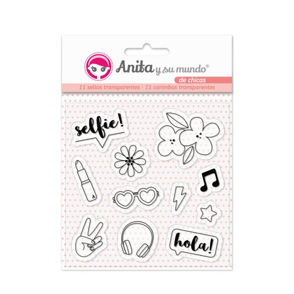 Sellos transparentes colección De chicas. Pack x 11