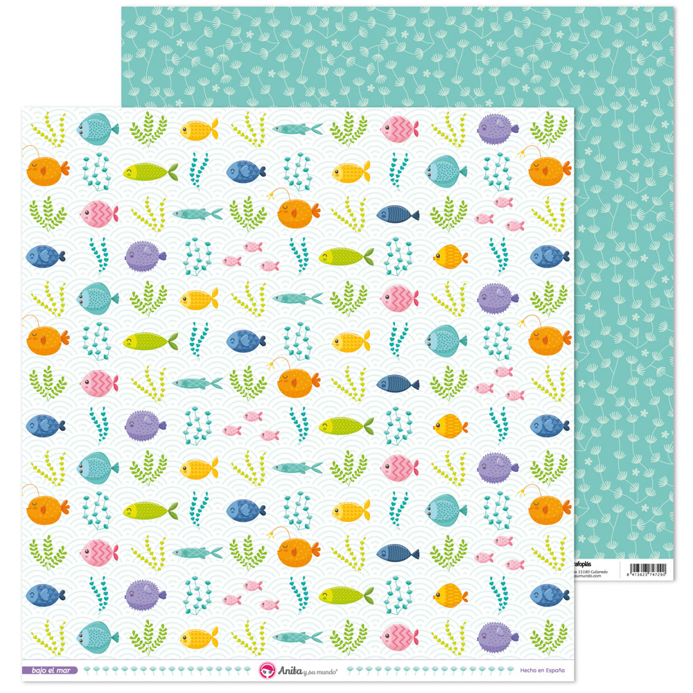 Papel Scrap 180 g – Peces Colección Bajo el mar