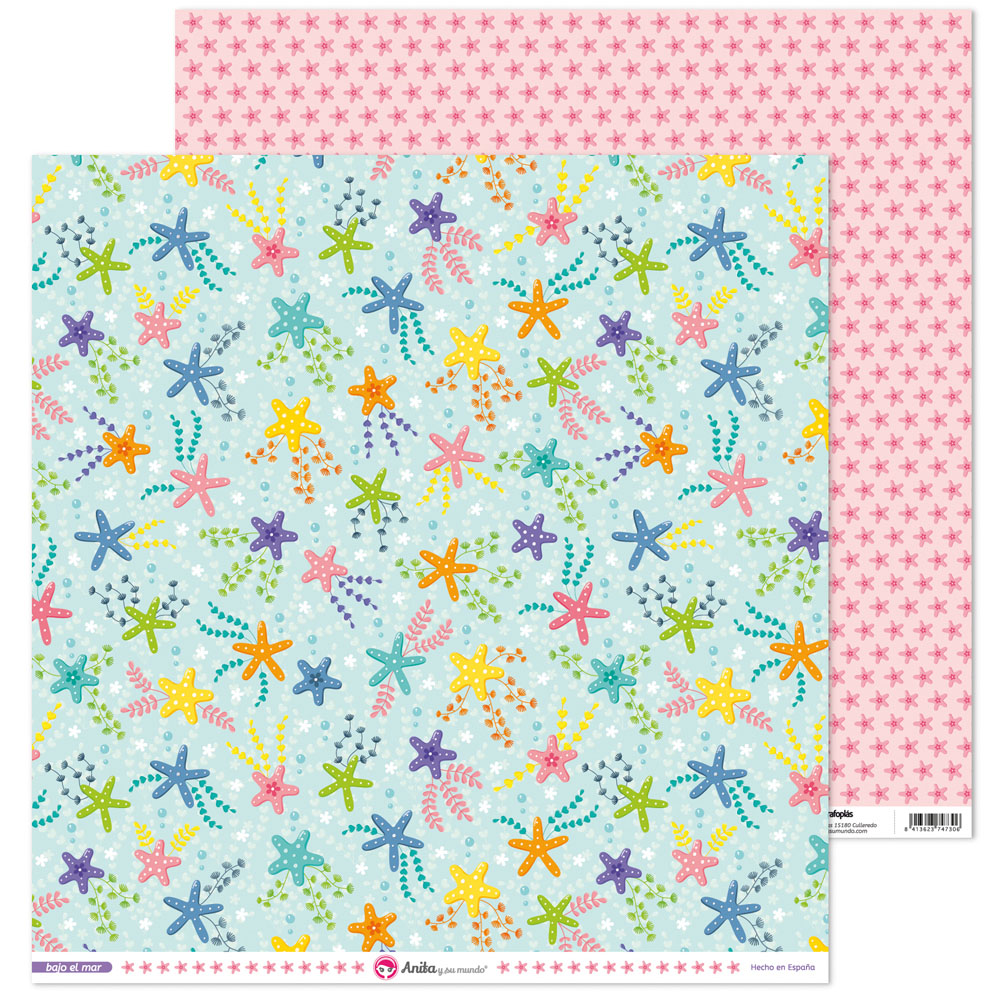 Papel Scrap 180 g – Estrellas Colección Bajo el mar