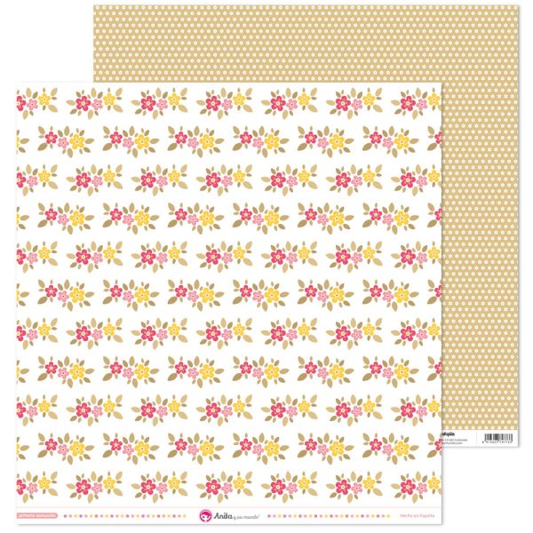 Papel Scrap 180 g - Flor Colección 1º comunión niña