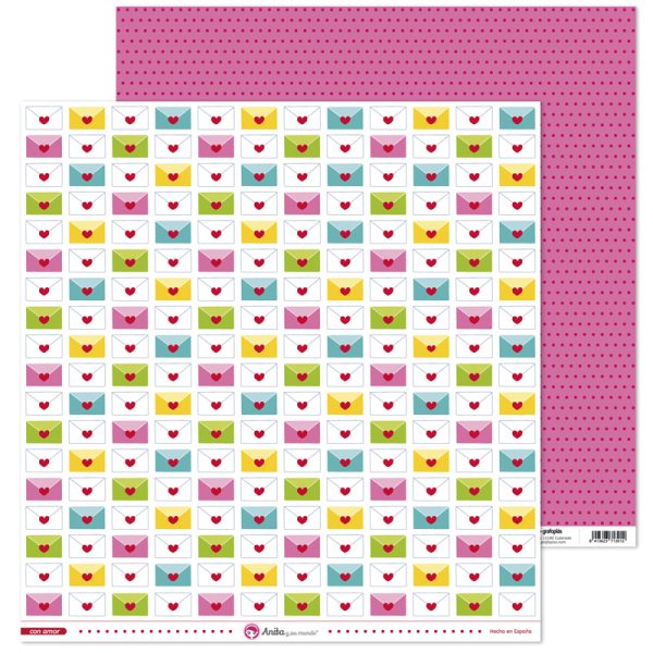 Papel Scrap 180 g – Sobres Colección Con amor